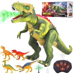 Tecnock 2025 Dinosaure Télécommandé Rechargeable pour Enfants, Robot T-Rex avec Lumières, Sons, Pulvérisation, Marche Réaliste, Télécommande 2.4GHz, 60 Min de Jeu, Cadeau Garçon Fille 3+ Ans