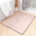 thumbnail image 1 of Super Absorbent Bath Mat 17" x 24" Pink Ultra Thin NonSlip Bathroom Rugs with Rubber Backing Fits Under Door QuickDry & Super Absorbent Layer Add a Pop of Color to Your Bathroom, 1 of 6