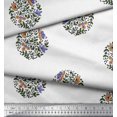 thumbnail image 2 of Soimoi Silk Fabric Leaves & Floral Block Decor Fabric Printed Yard 42 Inch Wide, 2 of 3