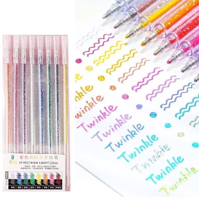 Colorful Glitter Gel Pen, Colorful Pen, Fluorescent Pen, Student And Children's Color Pen 1.3ml
