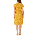 thumbnail image 3 of INSPIRE CHIC Robe Midi Portefeuille pour Femme à Col en V, à Fleurs, avec Volants aux Poignets, 3 of 6