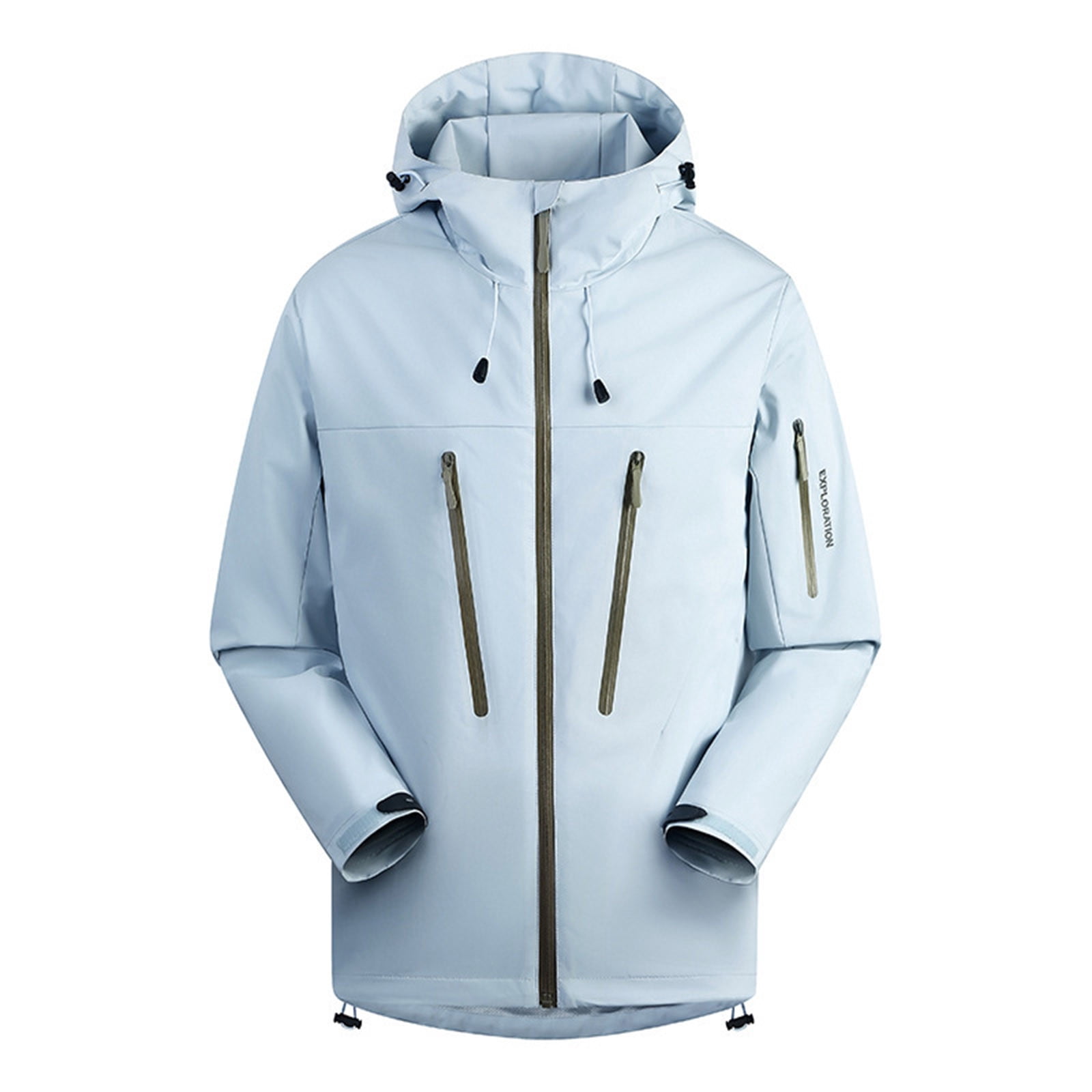 Weiqiqre Jacket for Men Waterproof Sport Snow Ski Outdoor Mountaineering and Riding Tactical Jacket Coat Drawstring Hooded Overcoat Jacket
