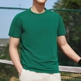 thumbnail image 1 of Styesk T Shirts for Man Solid-Color Casual Elastic Sports Short Sleeved Round-Neck Blouses, 1 of 5