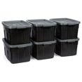 thumbnail image 1 of Rubbermaid Roughneck Tote 14 Gal Storage Container, Black/Cool Gray, 6 Pack, 1 of 7