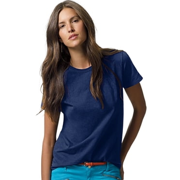 Hanes ComfortSoft Women`s Relaxed Fit Jersey Crewneck T-Shirt, 3X, Navy