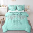 thumbnail image 1 of Erosebridal Ensembles de Literie à Imprimé Cœur d'Amour Format Grand, Ensembles de Douillette Romantiques de la Saint-Valentin avec Draps, Sarcelle, Réversible, 1 of 5