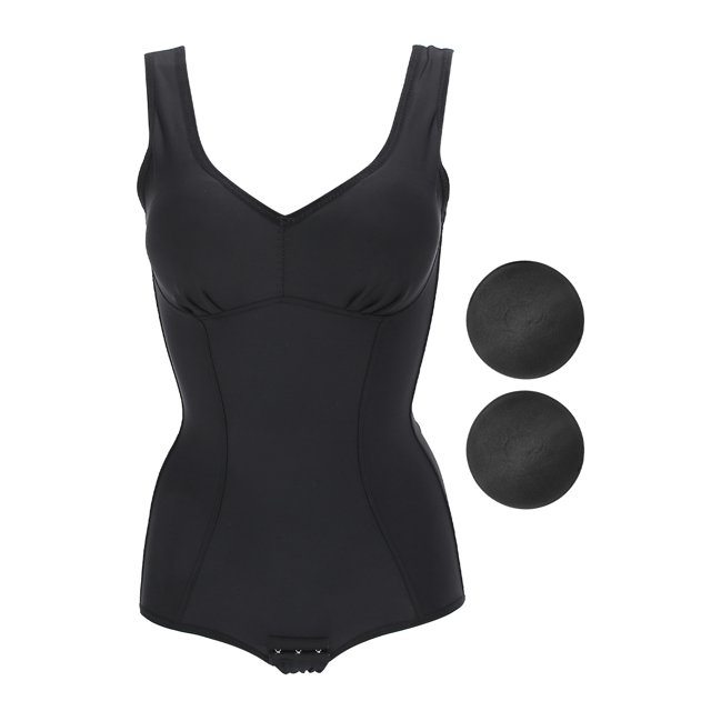 Femmes Taille Trainer Ventre Contrôle Body Slimming Body Shapewear avec Soutien-Gorge (Noir) L