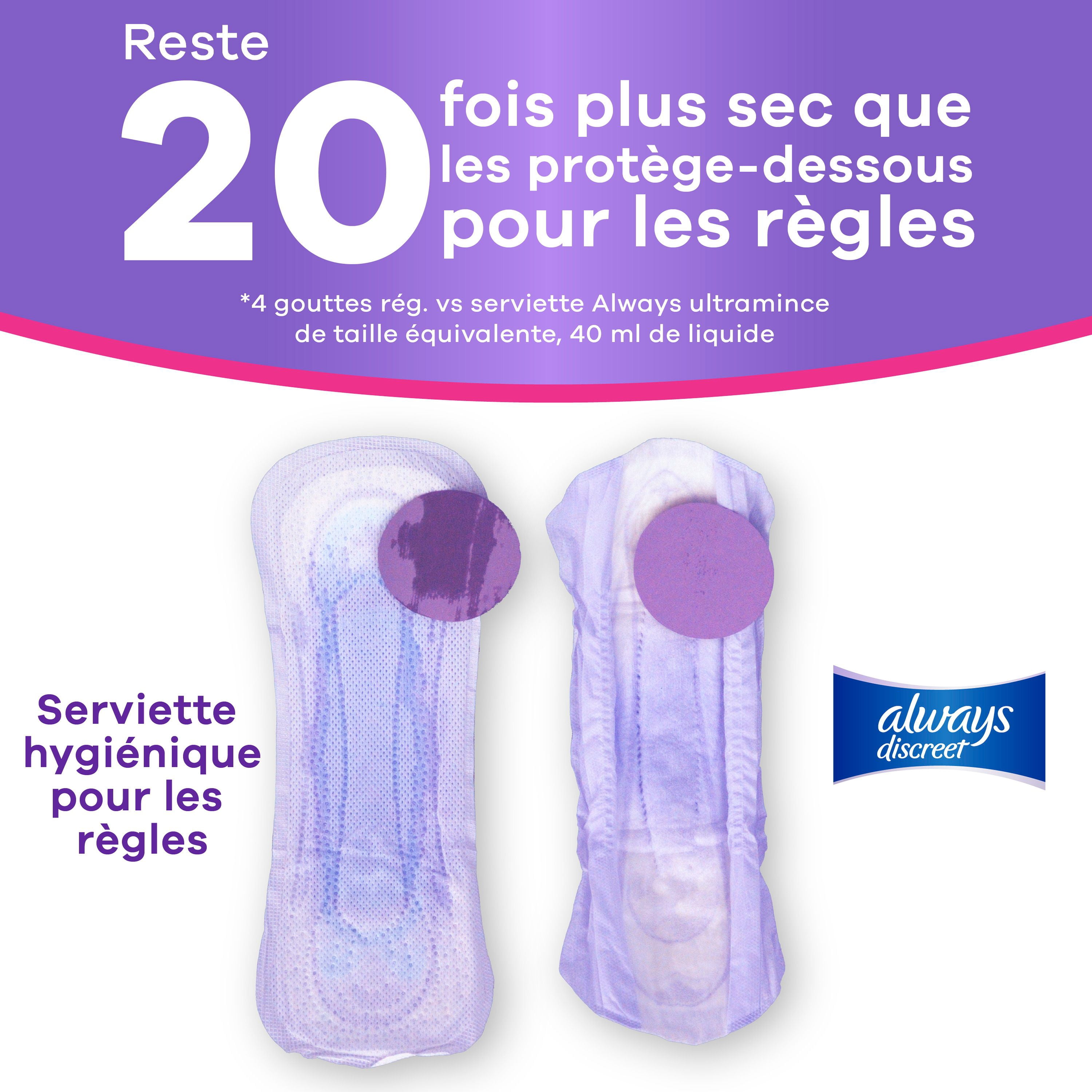 Always Discreet Adult Incontinence Pads for Women, Moderate Absorbency, Regular Length, Postpartum Pads