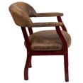 thumbnail image 3 of Chaise de conférence luxueuse brune style blouson d’aviateur avec garniture pour clous décoratifs, 3 of 9