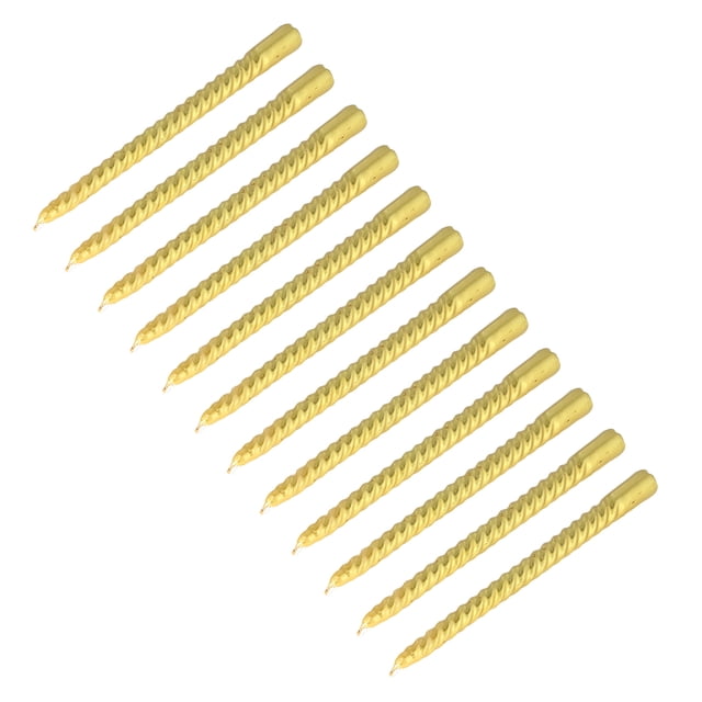 Twisted Long Candle, Decoration Metallic Twisted Candlestick Dripless Soy Wax Smokeless Taper For Party Gold,Silver