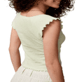 thumbnail image 4 of V Neck Split Hem T-Shirts for Women  Ruched Crop Tops with Short Sleeves, 4 of 5
