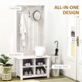 thumbnail image 2 of HOMCOM Arbre de Hall avec Banc de Rangement pour Chaussures Entrée Porte-Manteau Banc Blanc, 2 of 4