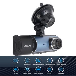 Dash Cam, WiFi 3 Lens Front and Rear Dash Cam with APP for Car