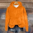 thumbnail image 1 of IMENGL Casual plush solid color hoodie, Orange 2XL, Size M-2XL, 1 of 4