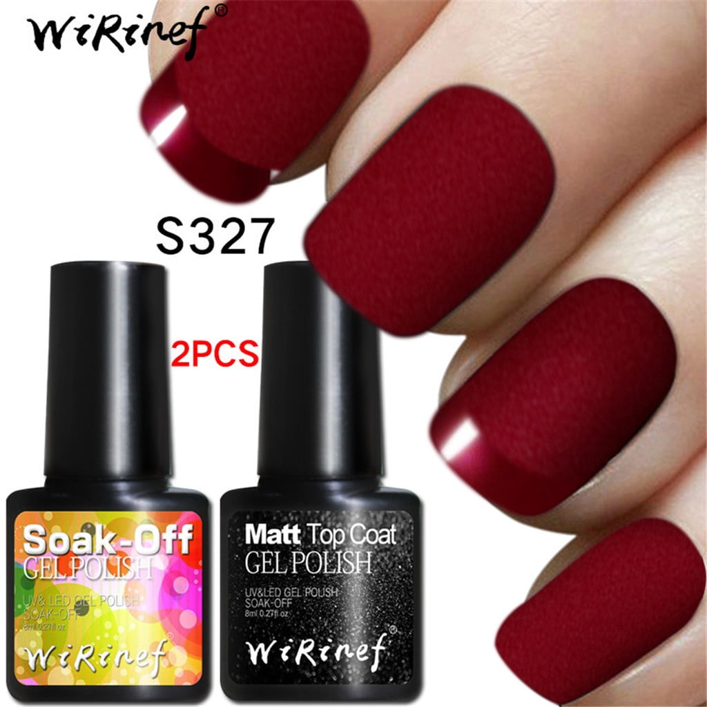 FcBaudy 2Pcs Long-Lasting Matt Coat Gel Polish Glue Temperament Finger Nail Gel Nail