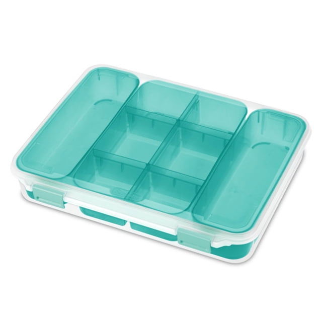Sterilite Étui Compartimenté Empilable en Plastique Petit Contenant de Rangement avec Couvercle, Lot de 18