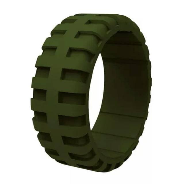 CHUANK Finger Ring Rubber Band Ring Silicone Rings Tire Pattern Wedding Men Breathable➳-01 green-10