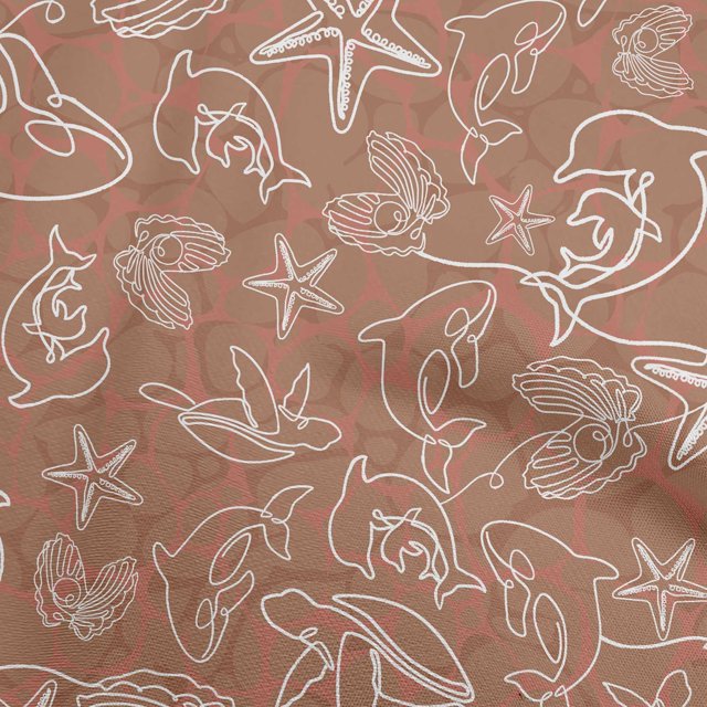 oneOone Polyester Spandex Brown2 Fabric Sea Sewing Craft Projects Fabric Prints By Yard 56 Inch Wide