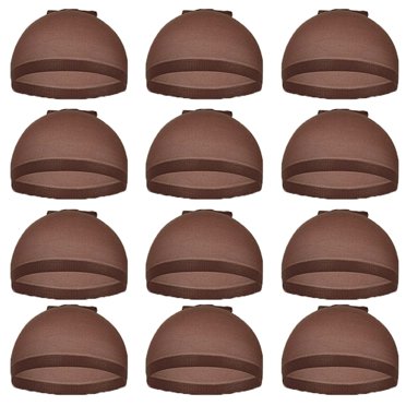 XZNGL Wig Cap Stockings for Women Hair Mesh Wig Cap Hair Net Stocking Wig Caps for Women 12 Pack Dark Brown