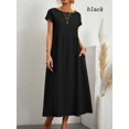 thumbnail image 1 of 2024 Nouvelle Robe Femme Rétro Couleur Unie Sans Manches Jupe Longue Ample avec Poches, 1 of 7