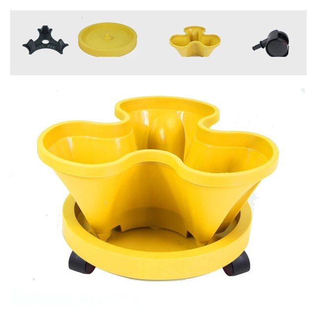 Stackable Vertical Flower Pot Plastic Multi-layer Garden Planter Tower with Movable Casters