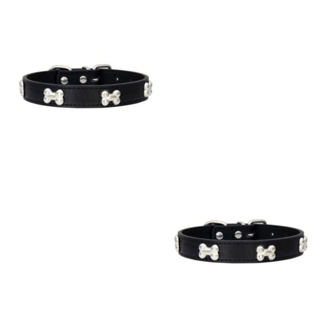 Transemion PU Cat Collar Comfortable Wear Stylish Multiple Sizes Available Adjustable black 2.5*50cm 2Set