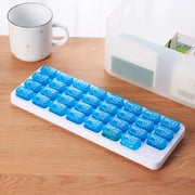 Cagogo 31-Day Pill Organizer, Detachable 31 Compartment Medication Dispenser, Large Capacity Weekly Monthly Pill Box Case, Travel Portable Supplement Container for Purse, Home, and Office