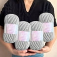 thumbnail image 4 of YoGold Crochet Yarn Multi-Colored Acrylic Knitting Hand Knitting Weaving Yarn Crochet Thread Milk Cotton Wool Yarn Tie Dyes Color Thick Wool Yarn For Knitting Crochet Gray, 4 of 7