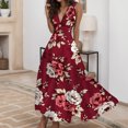 thumbnail image 2 of TJAZFJPA Robe de Ballet Mode pour Femmes Printemps et Été Imprimée Sans Manches à Col en V avec Fermeture Éclair Latérale Robe Style (5) Robes Grande Taille pour Femmes Robes de Fête pour Femmes Soirée, 2 of 7