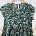 thumbnail image 4 of hengsof Girls' Flying Sleeve Printed Summer Dress, Fashionable Pattern Casual Dress, Comfortable Round Neck Cute Princess Dress, 4 of 5