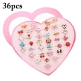 thumbnail image 1 of 36PCS Kid's Ring Cute Cartoon Adjustable Jewelry Ring Alloy Ring for Girls, 1 of 9