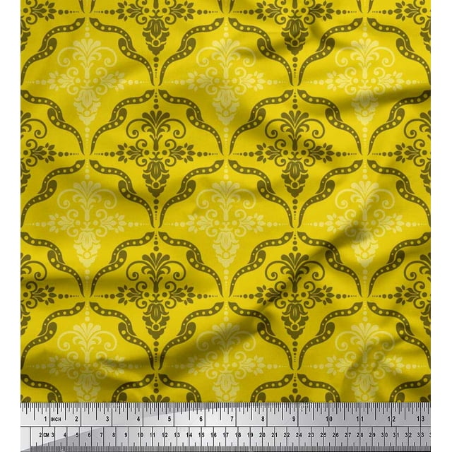 Soimoi Tissu en Velours, Tissu Damassé à Motifs Filigranes, Imprimés au Mètre, 58 Pouces de Large