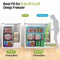 thumbnail image 3 of MSERCUOR Freezer Organizer Bins, 3 Pack Big Stackable Deep Chest Freezer Organizer Bins, Foldable Baskets with Handles, Black Storage Container Baskets for 5 to 9 Cu.FT, 3 of 8
