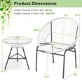 thumbnail image 3 of Costway 3 PCS Patio Acapulco Furniture Bistro Set Plastic Rope Glass Table White, 3 of 10