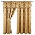 thumbnail image 3 of Venice Collections Luxury Jacquard Curtain Panel with Attached Waterfall Valance, 54 by 84-Inch Angelina Gold, 3 of 4