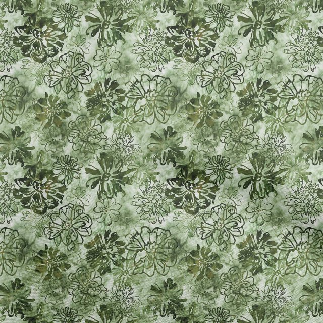 oneOone Viscose Chiffon Green Fabric Abstract Floral Craft Projects Decor Fabric Printed By The Yard 42 Inch Wide