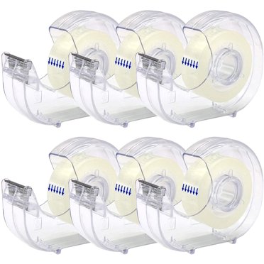 EcoNesxp Pack Scolaire Ruban Adhésif et Distributeur Rechargeable 7 Pouces 6 Pcs Ruban Adhésif