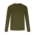 thumbnail image 3 of aohooy Mens UPF 50+ UV Sun Protection Shirts Outdoor Long Sleeve SPF Rash Guard T-Shirt Cool Quick Dry Athletic Workout Tops Army Green,S, 3 of 6