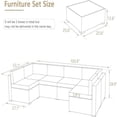 thumbnail image 3 of YODOLLA 7-Piece Patio Furniture Set, Brown Rattan Wicker Outdoor Sectional Sofa Couch with Table Patio Conversation Set for Lawn& Backyard In Red, 3 of 9