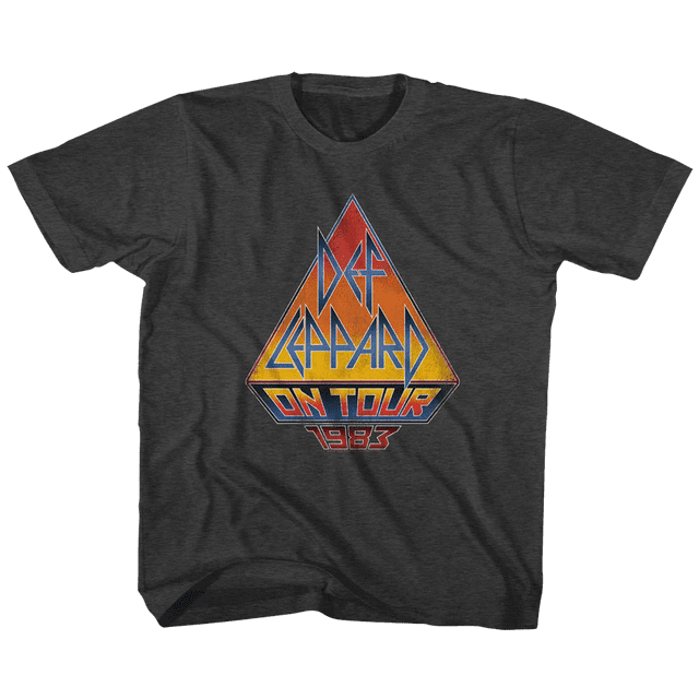 Def Leppard en Tournée 83 T-Shirt Jeunesse Noir Chiné