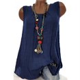 thumbnail image 2 of Timegard Plus Size Tank Tops for Women Casual Round Neck Sleeveless Top Comfy Solid Color Basic Shirts, 2 of 4