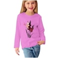 thumbnail image 2 of RXIRUCGD Chemises à Manches Longues pour Filles, Col Rond Mignon, Blouses Décontractées Élégantes (Rose, Taille : 4-5 Ans), 2 of 5