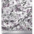 thumbnail image 1 of Soimoi polyester Crepe Fabric Leaves & Flower Floral Print Sewing Fabric Yard 52 Inch Wide, 1 of 3