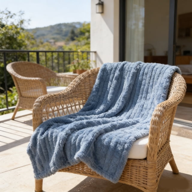 Double Layer Raschel Fleece Blanket | Soft, Thick & Warm for Bed, Sofa & Lounging