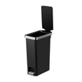 thumbnail image 4 of Hometrends 40 Litre Slim Vertical Kitchen Step Trash Can, Black, 4 of 7