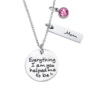 yulier Collier Fête des Mères Rectangulaire et Rond Collier avec Trois Pendentifs Cadeau d'Anniversaire pour Maman Meilleur Collier pour Maman Cadeau pour Mère