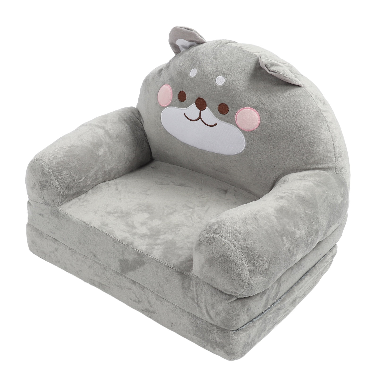 Kids Folding Sofa, Convertible Toddler Couch with Adorable Cartoon Animal Design Foldable Sofa Bed for Playroom Indoor Outdoor Use, Foldable Baby Sofa