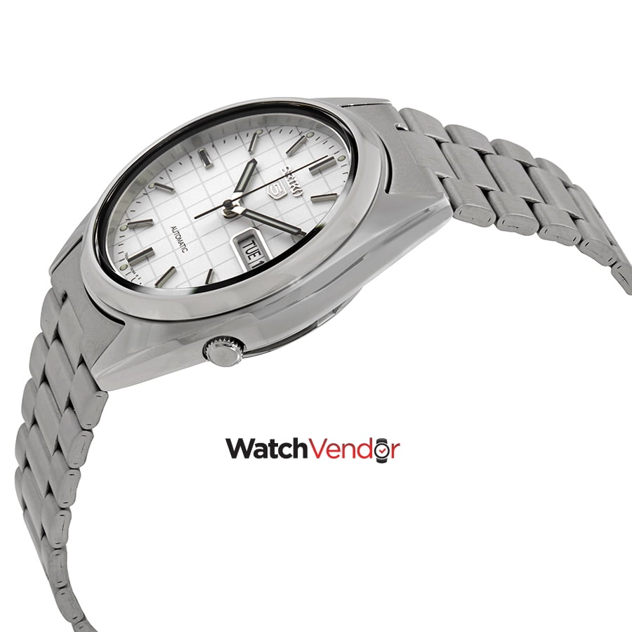Seiko Series 5 Automatic White Grid Dial Men display picture 2