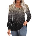 thumbnail image 1 of HKEJIAOI Tunique à Manches Longues Bouffantes pour Femmes Blouses Plissées Décontractées Col Rond T-Shirts Mode Automne 2024 2TG, 1 of 5