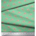 thumbnail image 3 of Soimoi Green Poly Georgette Fabric Flamingo Bird Decor Fabric Printed Yard 42 Inch Wide, 3 of 3
